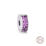 925 Silver Pink Elegance Clip Bead for Bracelet DIY Jewelry