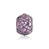 925 Silver Pink Shimmer Charms Beads For Bracelets