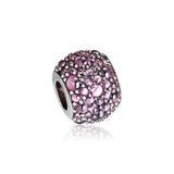 925 Silver Pink Shimmer Charms Beads For Bracelets