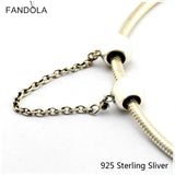 925 Silver Safety Chain Charms for Bracelet & Bangle DIY Jewelry