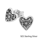 925 Silver Snowflake Hearts of Winter Earrings Jewelry