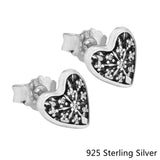 925 Silver Snowflake Hearts of Winter Earrings Jewelry