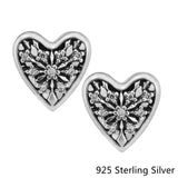 925 Silver Snowflake Hearts of Winter Earrings Jewelry