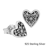 925 Silver Snowflake Hearts of Winter Earrings Jewelry