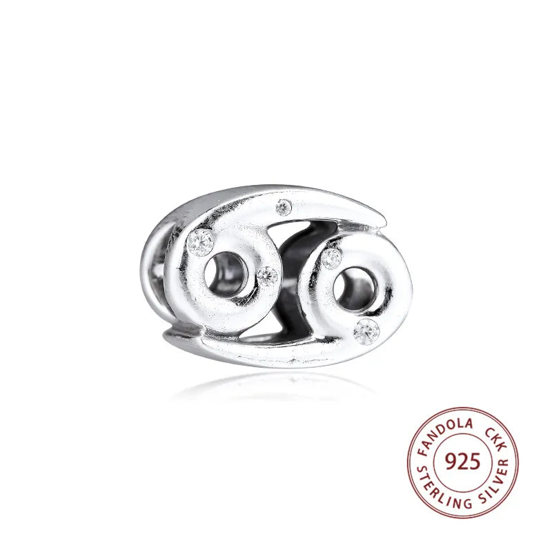925 Silver Cancer Zodiac Charm for Bracelet