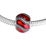 Red Enamel Adornment Charm Bead for Bracelets