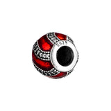 Red Enamel Adornment Charm Bead for Bracelets