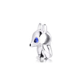 925 Silver Fox Charm Beads for Bracelets DIY Jewelry Making