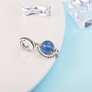 925 Silver Globe Dangle Charms Beads for DIY Bracelet Making