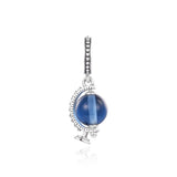 925 Silver Globe Dangle Charms Beads for DIY Bracelet Making