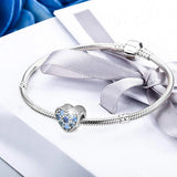 Bright Heart Crystal Beads Charms Sterling Silver 925 for Bracelet DIY