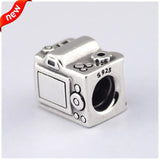 925 Sterling Silver Camera with Enamel Charms Bead for Bracelets