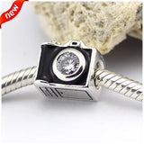 925 Sterling Silver Camera with Enamel Charms Bead for Bracelets