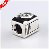 925 Sterling Silver Camera with Enamel Charms Bead for Bracelets