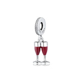 925 Sterling Silver Twins Love Goblet Dangle Charm DIY