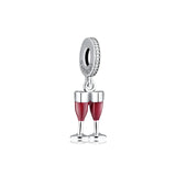 925 Sterling Silver Twins Love Goblet Dangle Charm DIY