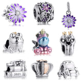 925 Sterling Silver Crown Graduation Frog Car Charms Beads
