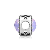 Radiant Rose Heart Beads with Opalescent CZ 925 Sterling Silver