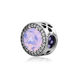 Radiant Rose Heart Beads with Opalescent CZ 925 Sterling Silver