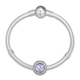 Radiant Rose Heart Beads with Opalescent CZ 925 Sterling Silver