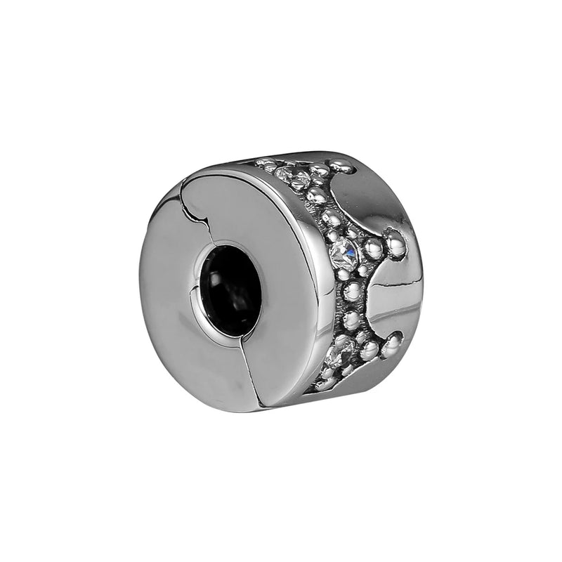Crown Charm Bead Fit European Bracelets Sterling Silver DIY Jewelry