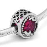 Daisy Flower Charm Cerise 925 Sterling Silver DIY Bracelet Beads