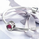 Daisy Flower Charm Cerise 925 Sterling Silver DIY Bracelet Beads