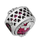 Daisy Flower Charm Cerise 925 Sterling Silver DIY Bracelet Beads