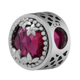 Daisy Flower Charm Cerise 925 Sterling Silver DIY Bracelet Beads