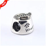 Dog Bowl Charms 925 Silver Beads Bracelet Bangle Jewelry Making