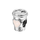Drink To Go Charm for Bracelets Sterling Silver Women DIY Beads