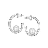 Pearls Hoop Earrings Sterling Silver Jewelry for Women