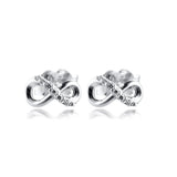 Sparkling Infinity Stud Earring Sterling Silver 925 Jewelry for Women
