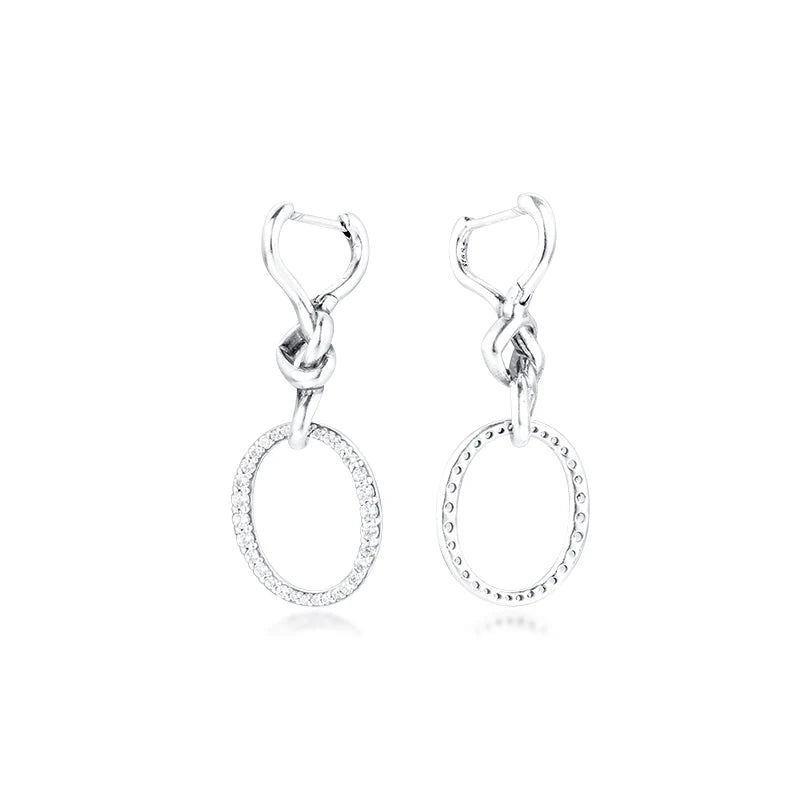 Sparkling Infinity Stud Earring Sterling Silver 925 Jewelry for Women