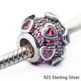 Colorful Explosion Love Charm 925 Sterling Silver Bead Bracelet Jewelry