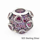 Colorful Explosion Love Charm 925 Sterling Silver Bead Bracelet Jewelry