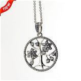Family Tree Necklace Choker Pendant 925 Sterling Silver Women Jewelry