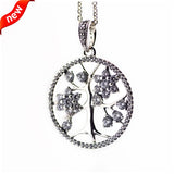 Family Tree Necklace Choker Pendant 925 Sterling Silver Women Jewelry