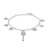Bell & Star Bracelets with CZ 925 Sterling Silver Jewelry Wholesale