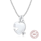 Europe Bracelet 925 Sterling Silver Heart & Key Pendant Beads Charms DIY Jewelry