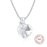 Europe Bracelet 925 Sterling Silver Heart & Key Pendant Beads Charms DIY Jewelry