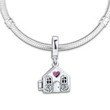 925 Silver Mom's House Dangle Charms Beads for Jewelry Making