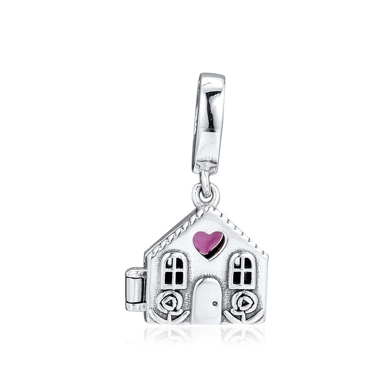 925 Silver Mom's House Dangle Charms Beads for Jewelry Making