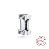 925 Sterling Silver Letter I Clip Beads for Jewelry Making