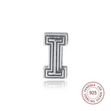 925 Sterling Silver Letter I Clip Beads for Jewelry Making