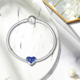 925 Sterling Silver Rose Heart Charms Beads for Jewelry Making
