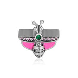 Dragonfly Charms 925 Silver Pink Enamel Beads Jewelry Making