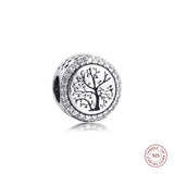 925 Silver CZ Grandma Charms Round Beads Bracelet DIY