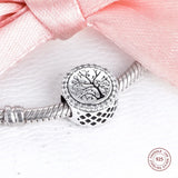 925 Silver CZ Grandma Charms Round Beads Bracelet DIY