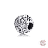 925 Silver CZ Grandma Charms Round Beads Bracelet DIY